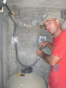 Chip installs electrical landscaping