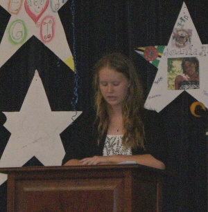 Kaitlyn gives speech