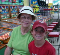 Mom and Dylan at Arcade