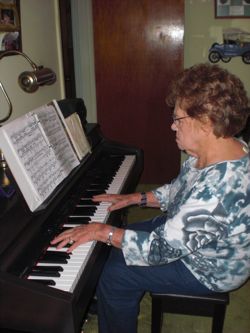 Mom plays organ